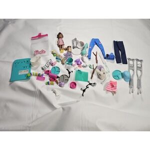 Barbie Accessories Lot Medical Vet Crutches Clothes Shoes Doll Parts